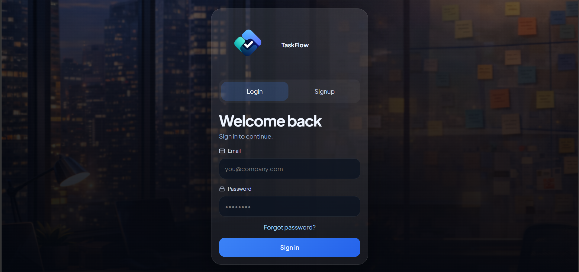 Project screenshot: TaskFlow corporate brand website